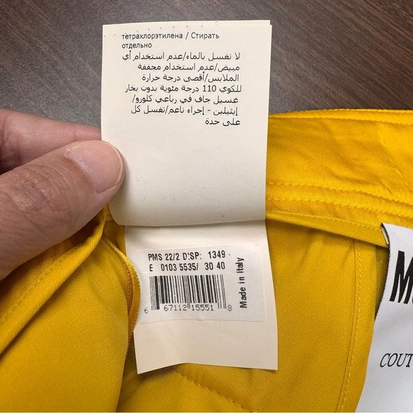 MOSCHINO Couture Yellow Pleated Quilted skirt Size 6 made in‎ Italy Authentic - Picture 13 of 16